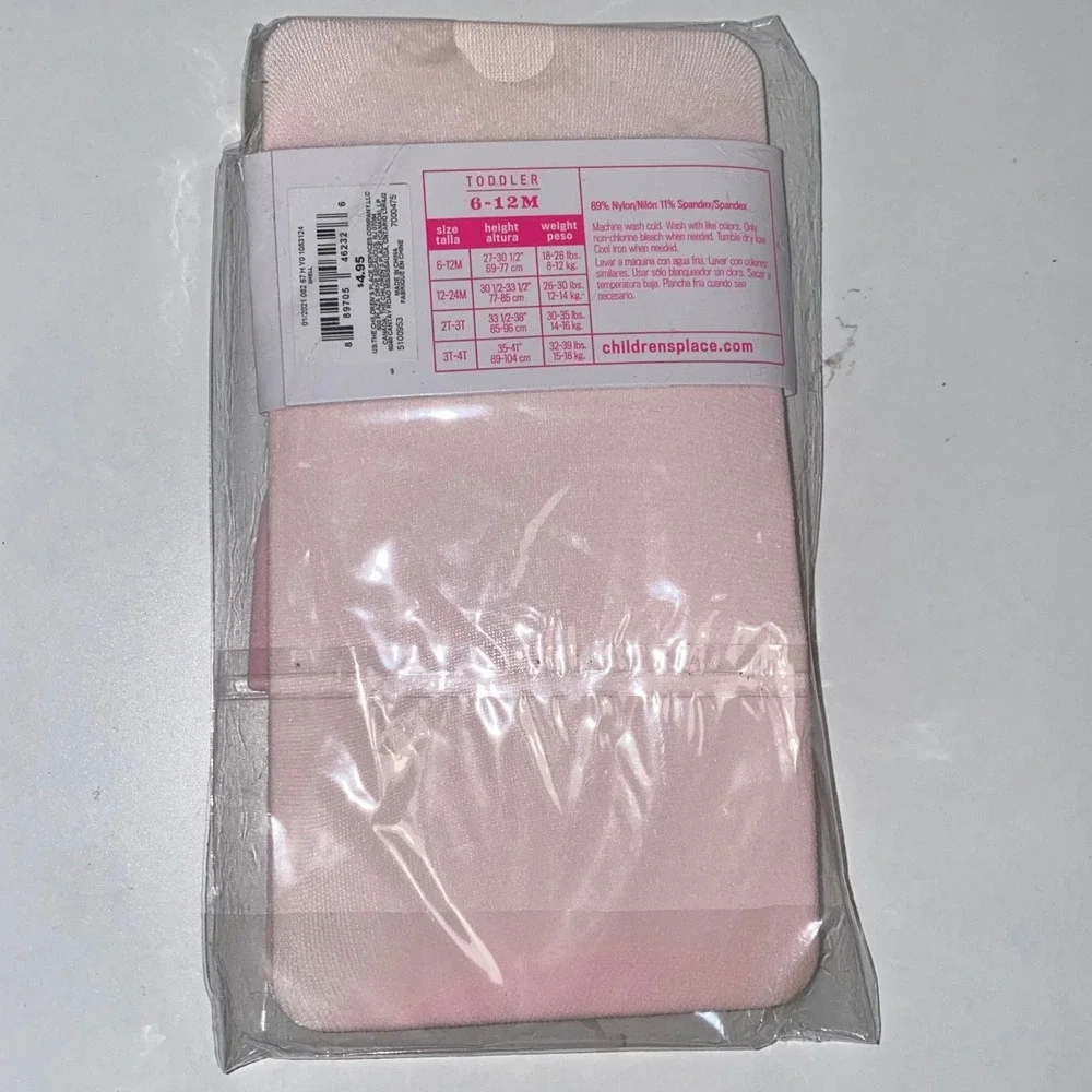 The Children's Place‎ Tights Toddler 6-12M Pink New Nylon Spandex Stretch